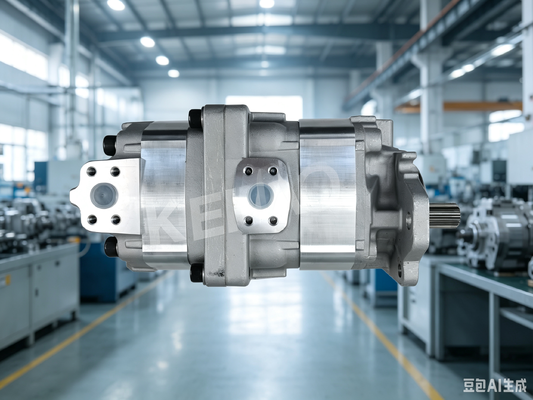 Qualità  KEHAO Gear Pump Komatsu Cast Iron and Aluminum alloy Hydraulic Oil Pump for Wheel Loaders Machinery Repair Parts Model 80+63 R 14T OEM ODM Factory Supply Fabbrica