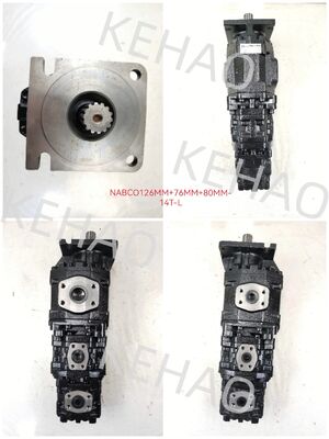 Pompa per ingranaggi NABCO NABCO126MM+76MM+80MM-14T-L Ferro alluminio acciaio inossidabile Pompa idraulica ad alta pressione per apparecchiature Kawasaki