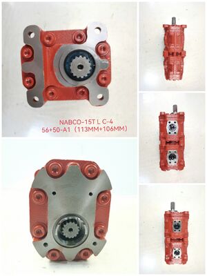 NABCO Gear Pump for Concrete Machinery Pump NABCO-56+50-A1 Cast Iron and Aluminum alloy materials Triple Hydraulic Pump One year warranty Factory Supply