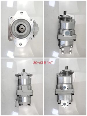 Pompa a ingranaggi KEHAO Komatsu in ghisa e lega di alluminio per pompe per olio idraulico per parti di ricambio per macchine per pale gommate Modello 80+63 R 14T Fornitura di fabbrica OEM ODM